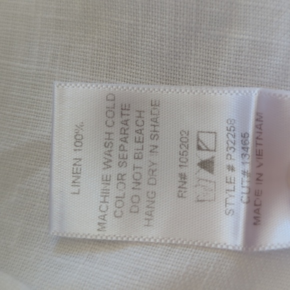 Chalet Linen Dropped Shoulder Pullover Blouse MEDIUM White - Picture 4 of 10